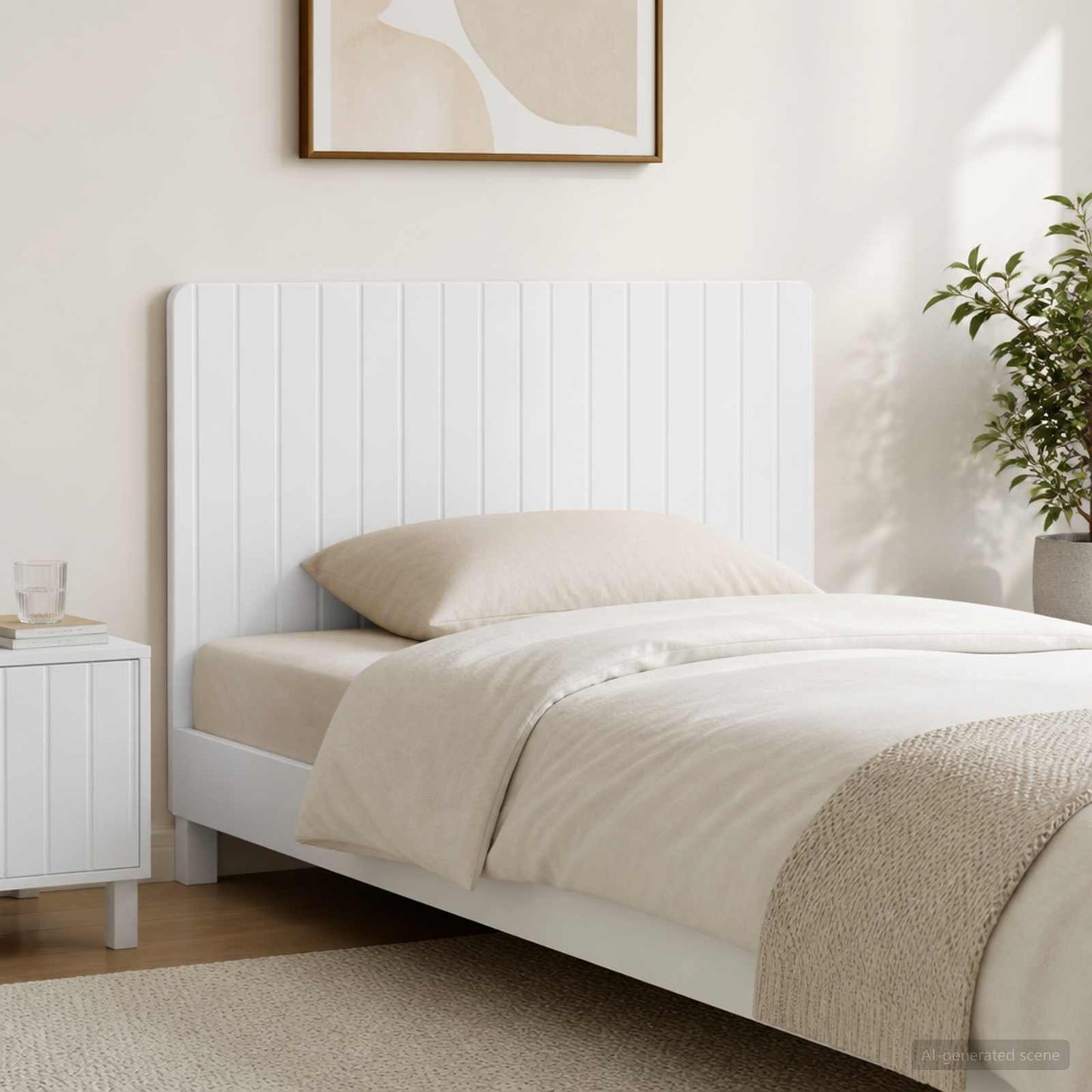 vidaXL Wall-Mounted Headboard ZWOLLE High Gloss White Engineered Wood