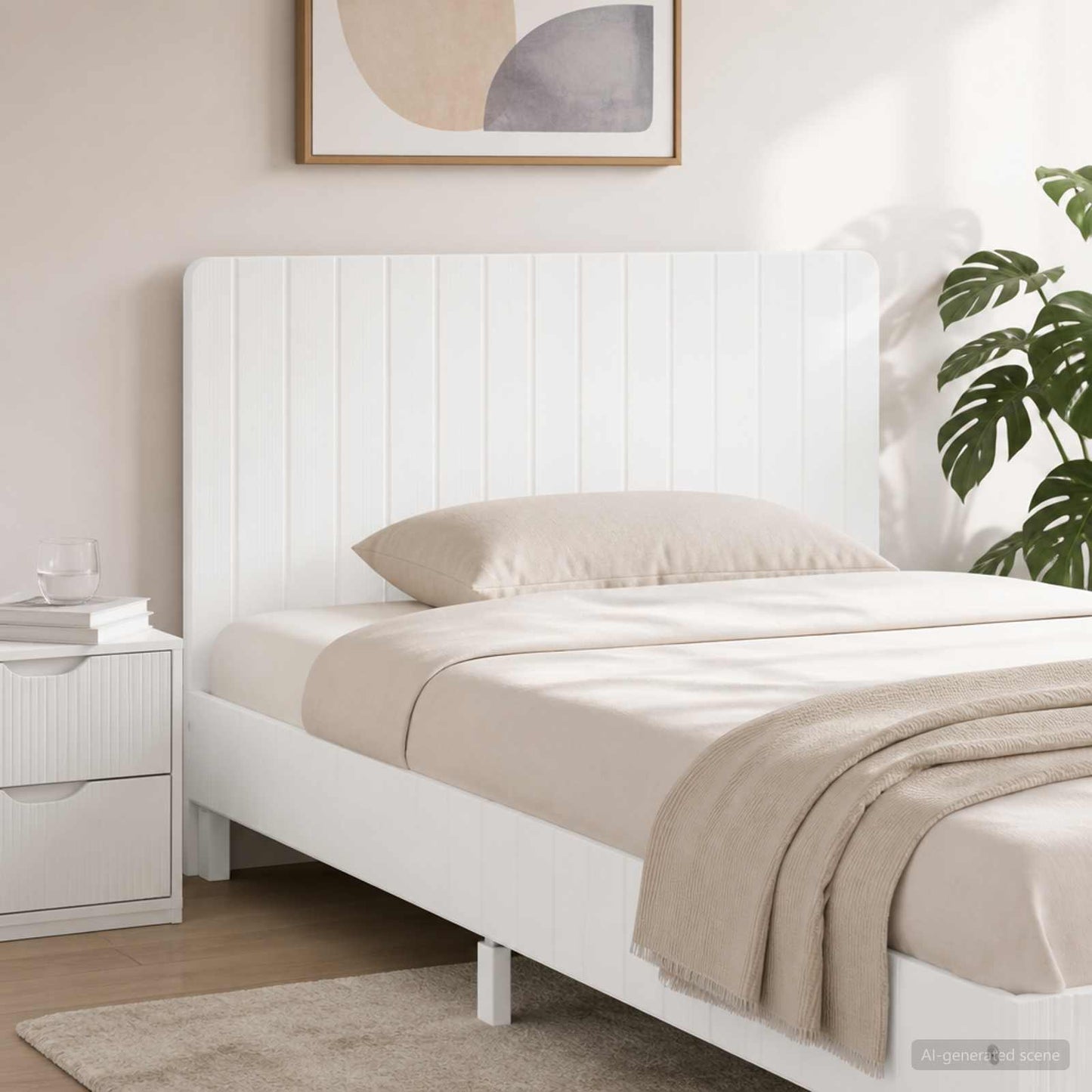 vidaXL Wall-Mounted Headboard ZWOLLE White Engineered Wood