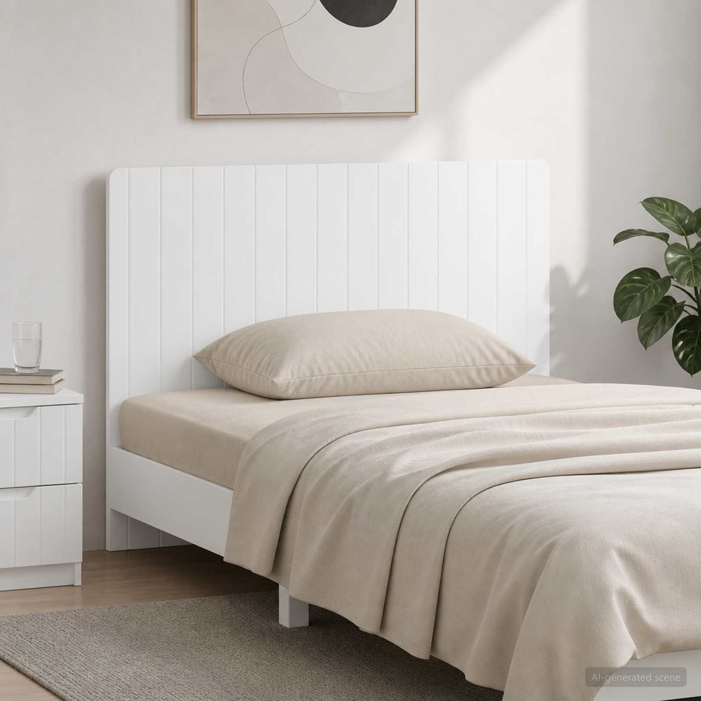 vidaXL Wall-Mounted Headboard ZWOLLE High Gloss White Engineered Wood