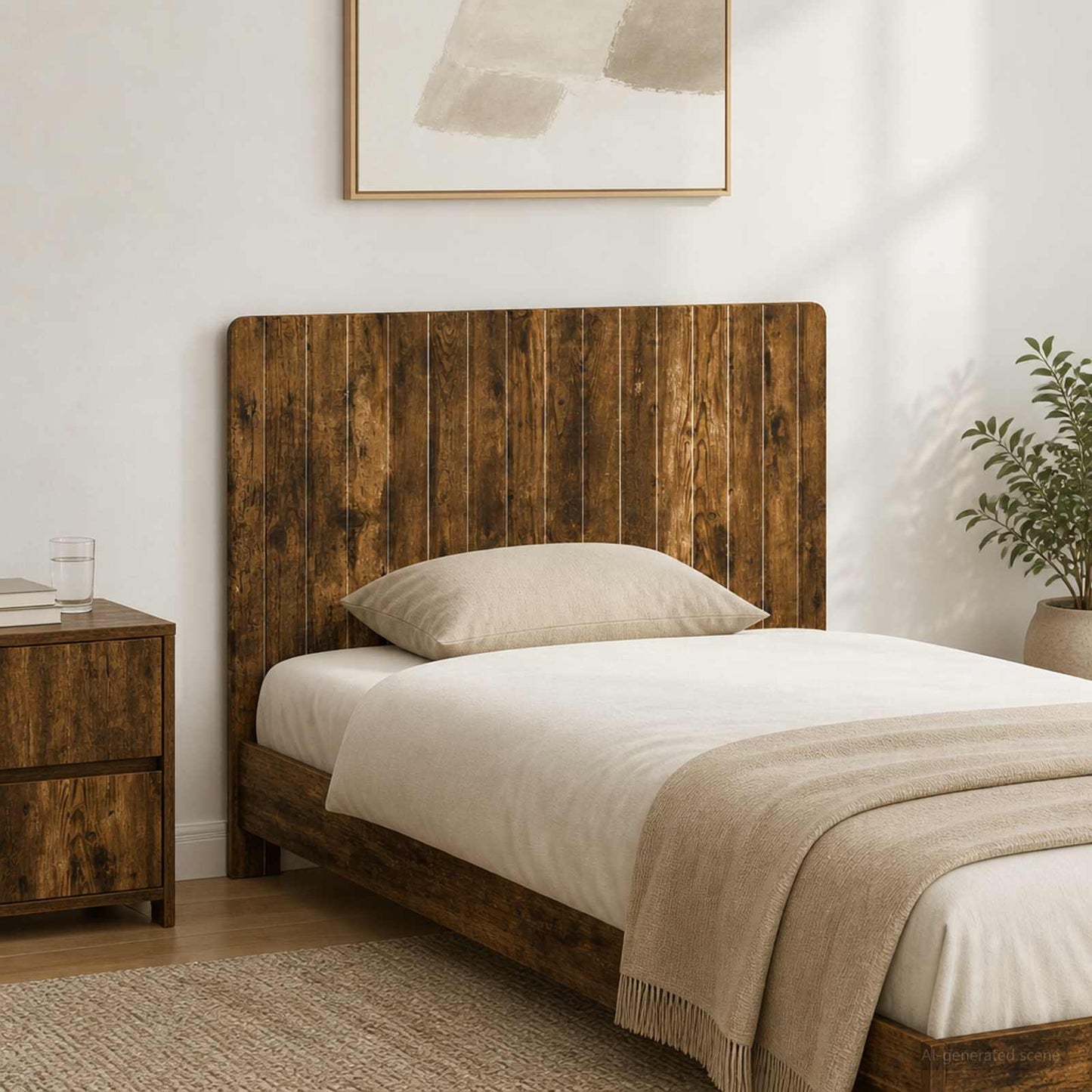 vidaXL Wall-Mounted Headboard ZWOLLE Smoked Oak Engineered Wood