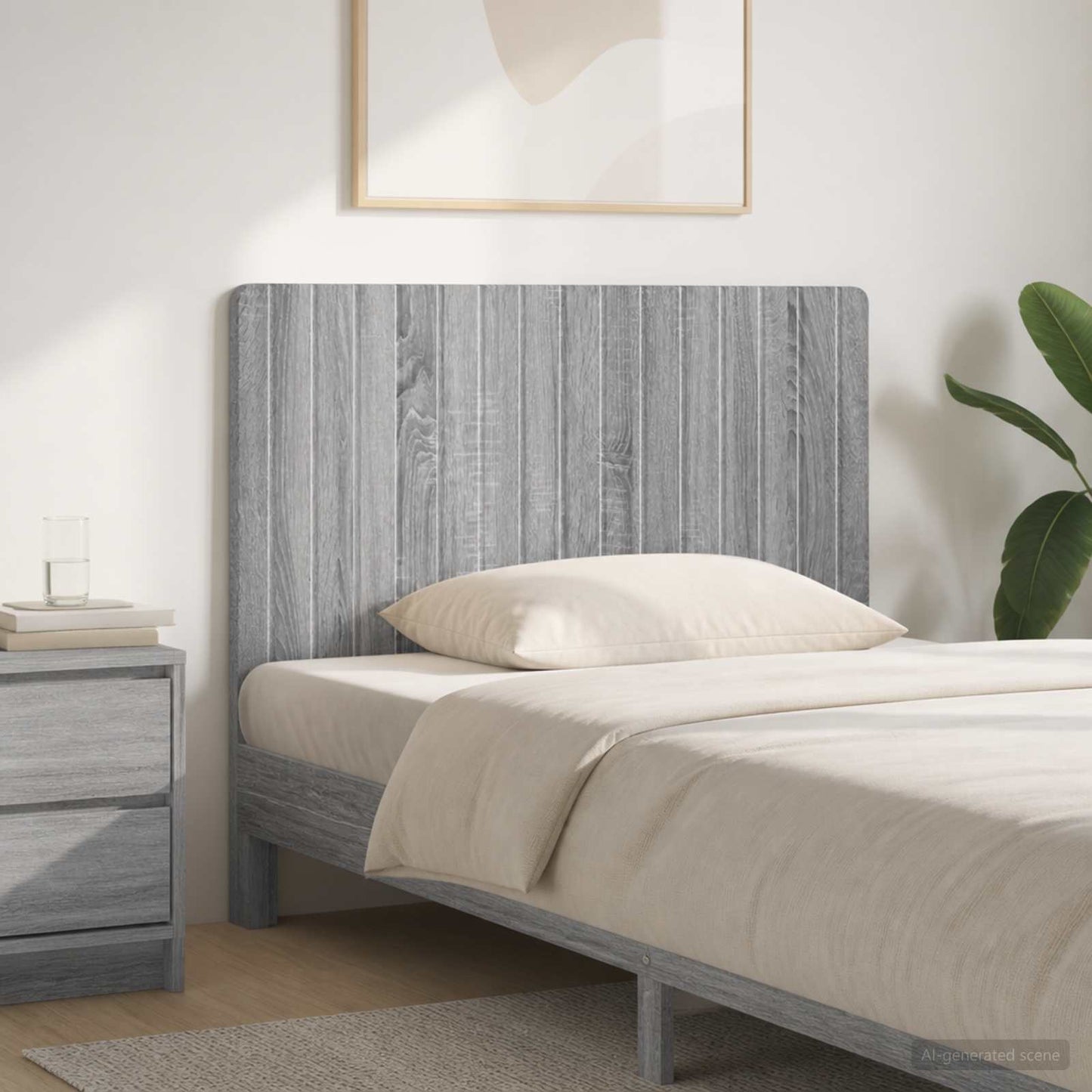 vidaXL Wall-Mounted Headboard ZWOLLE Grey Sonoma Engineered Wood