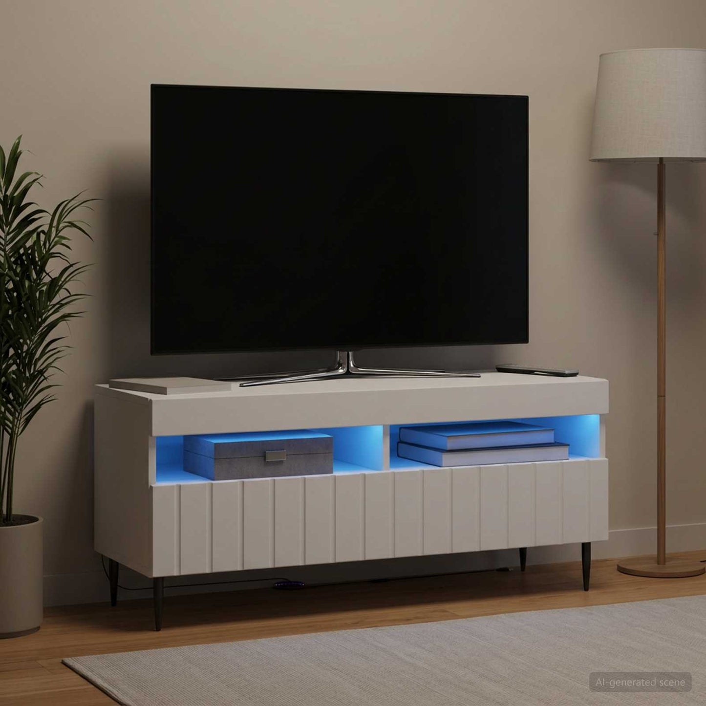vidaXL LED TV Cabinet White Engineered Wood