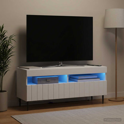 vidaXL LED TV Cabinet White Engineered Wood