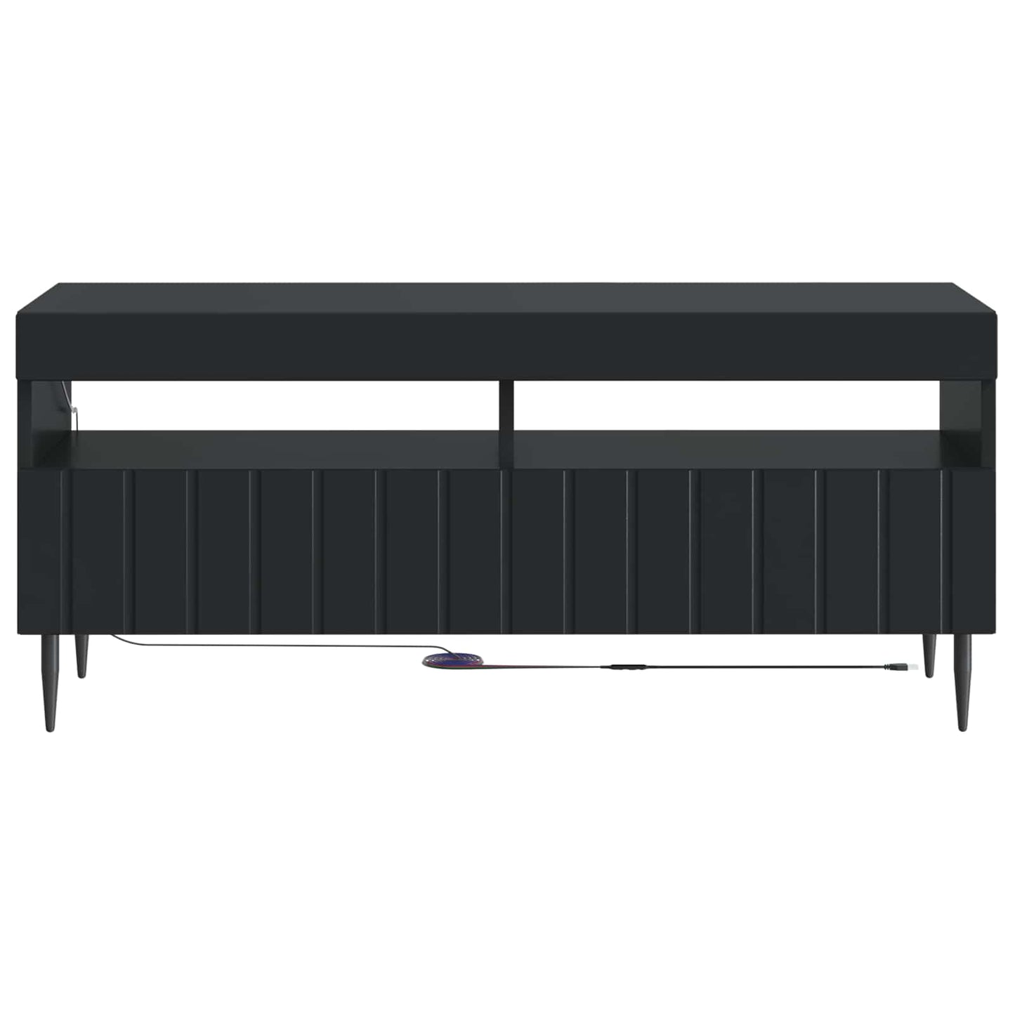 vidaXL LED TV Cabinet Black Engineered Wood