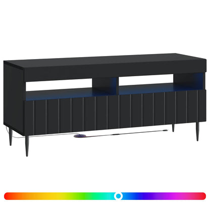 vidaXL LED TV Cabinet Black Engineered Wood