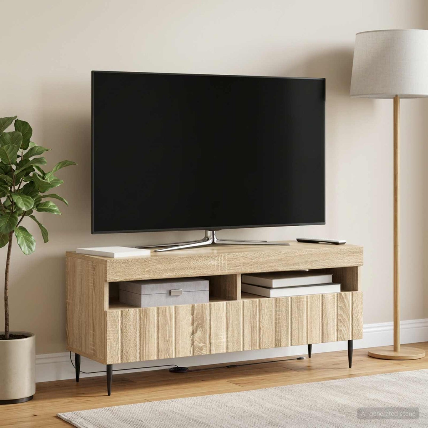 vidaXL LED TV Cabinet Sonoma Oak Engineered Wood