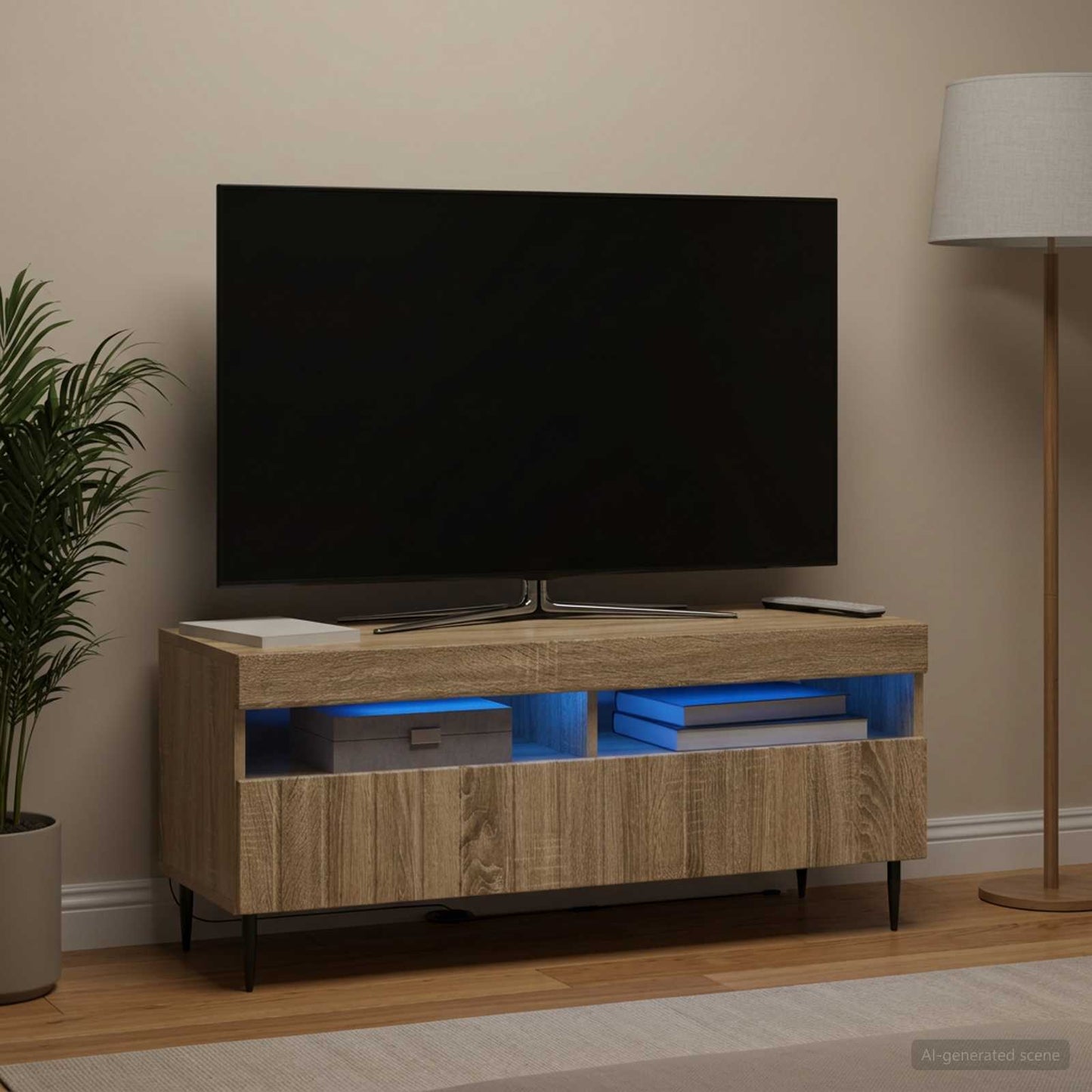 vidaXL LED TV Cabinet Sonoma Oak Engineered Wood