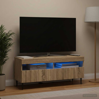 vidaXL LED TV Cabinet Sonoma Oak Engineered Wood
