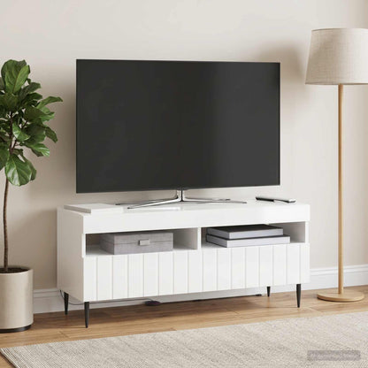 vidaXL LED TV Cabinet High Gloss White Engineered Wood