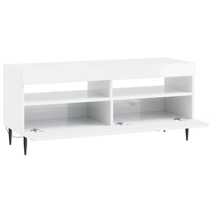 vidaXL LED TV Cabinet High Gloss White Engineered Wood