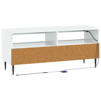 vidaXL LED TV Cabinet High Gloss White Engineered Wood
