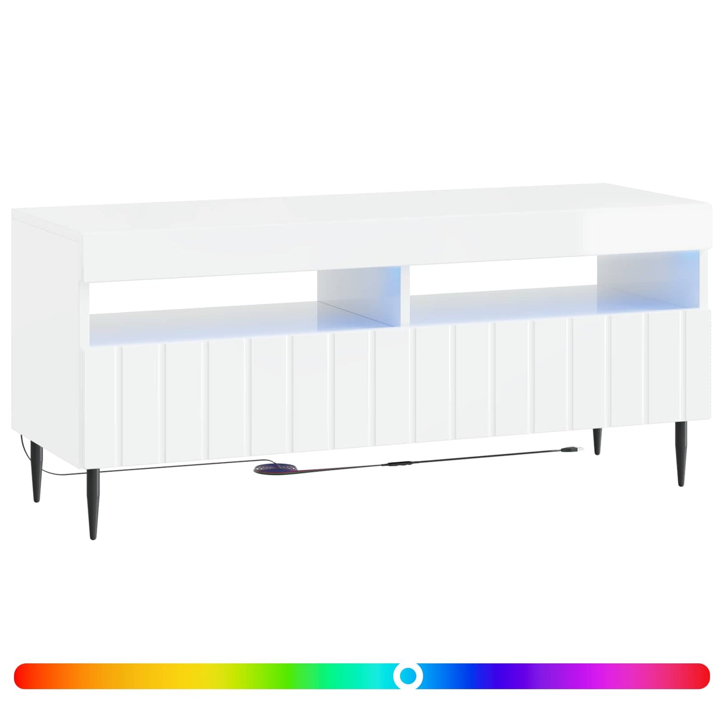 vidaXL LED TV Cabinet High Gloss White Engineered Wood