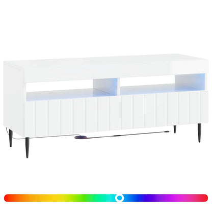 vidaXL LED TV Cabinet High Gloss White Engineered Wood