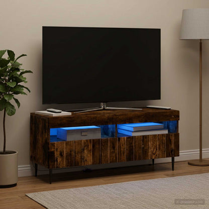 vidaXL LED TV Cabinet Smoked Oak Engineered Wood