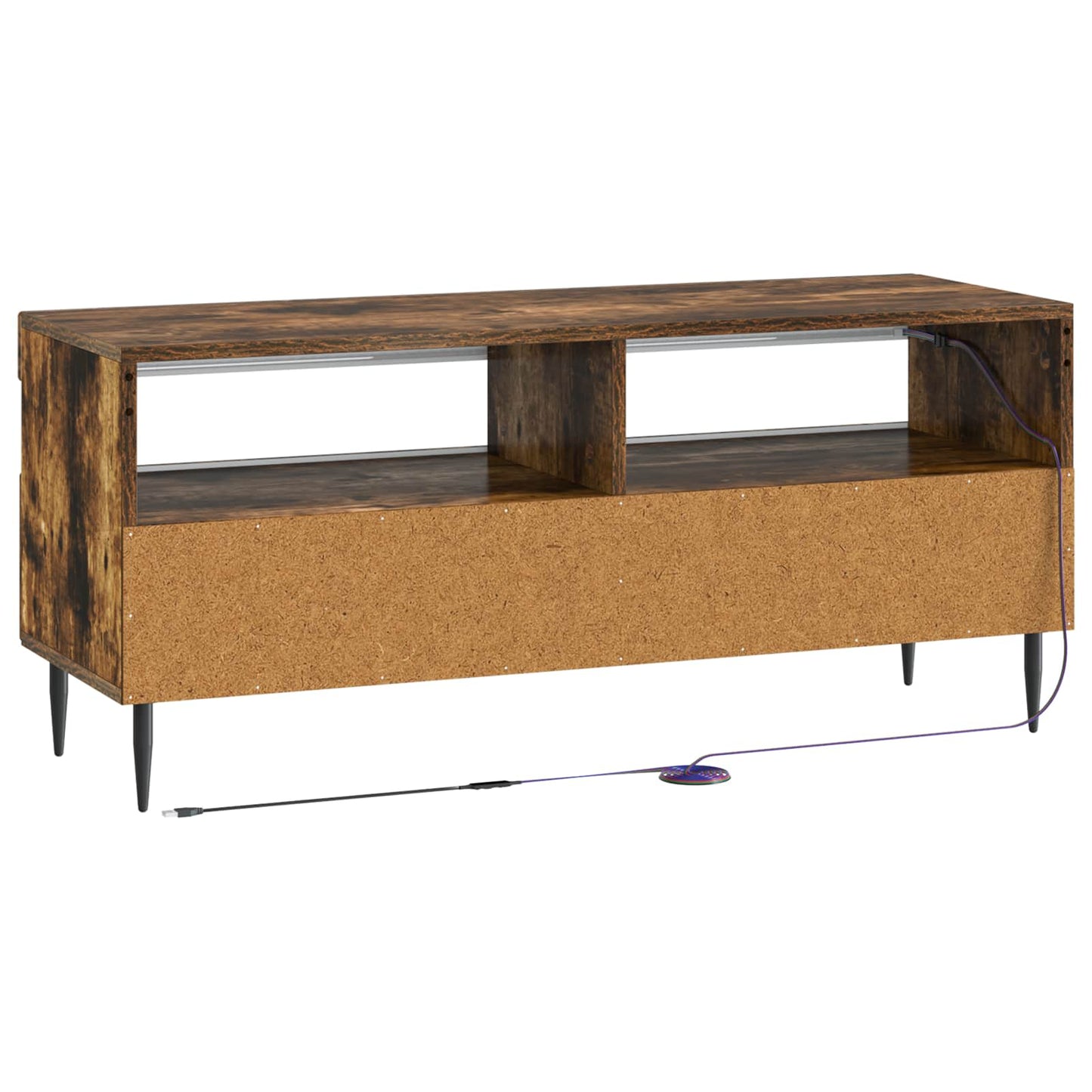 vidaXL LED TV Cabinet Smoked Oak Engineered Wood