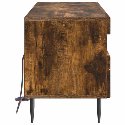 vidaXL LED TV Cabinet Smoked Oak Engineered Wood