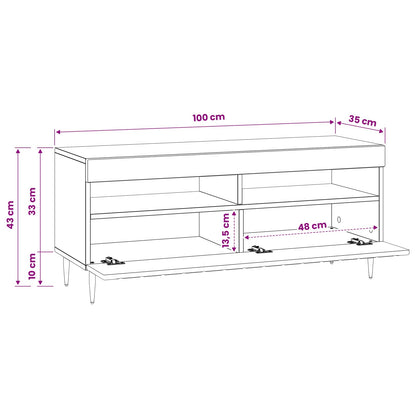 vidaXL LED TV Cabinet Smoked Oak Engineered Wood