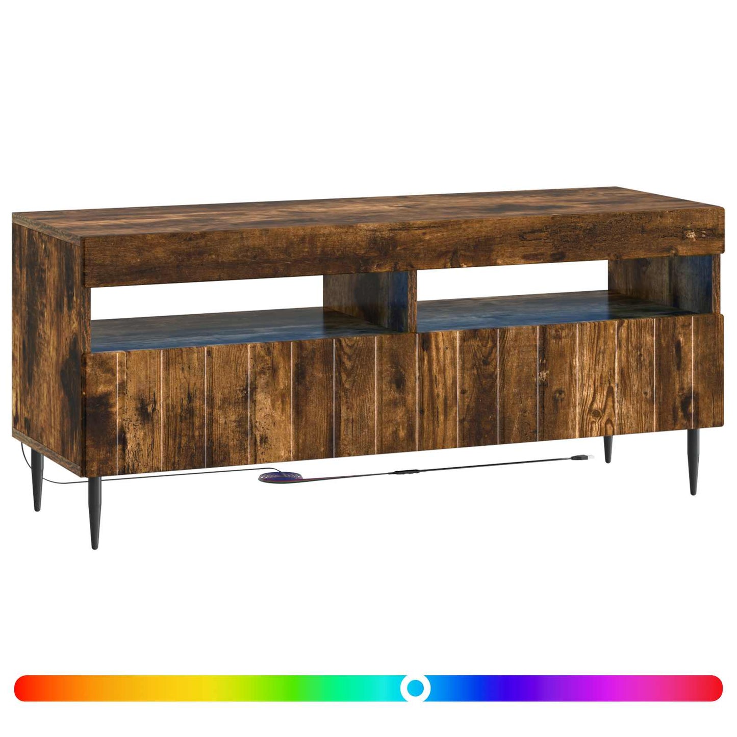 vidaXL LED TV Cabinet Smoked Oak Engineered Wood