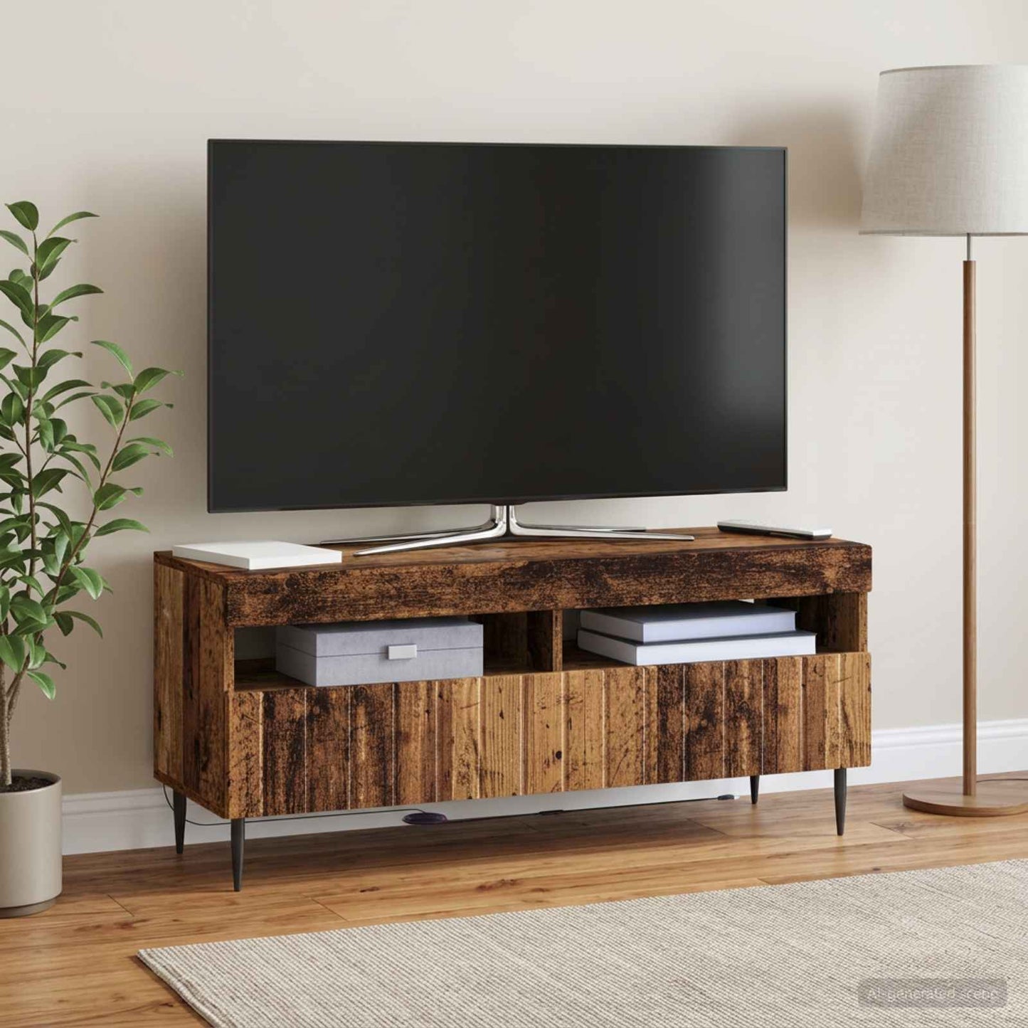 vidaXL LED TV Cabinet Old Wood Engineered Wood