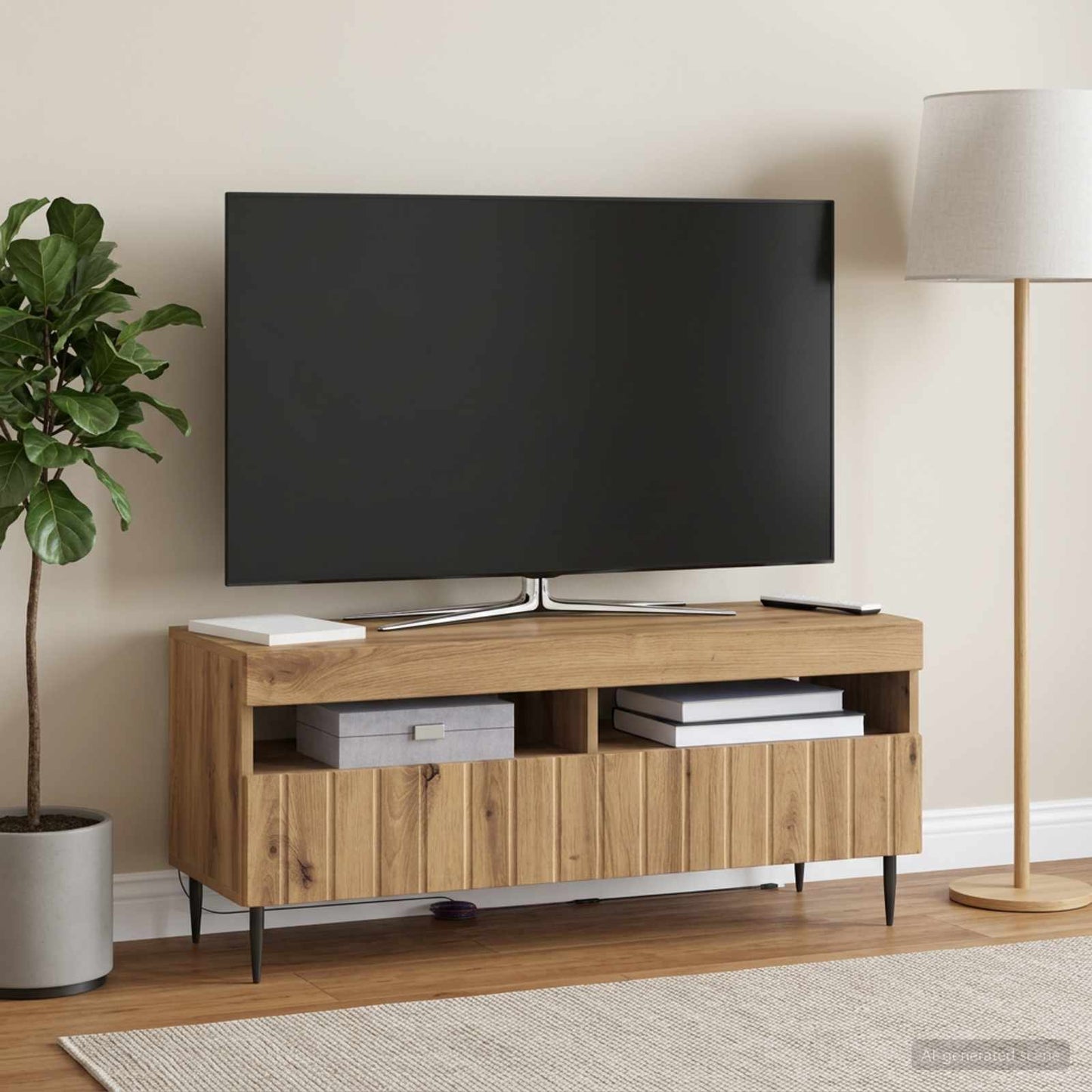 vidaXL LED TV Cabinet Artisan Oak Engineered Wood