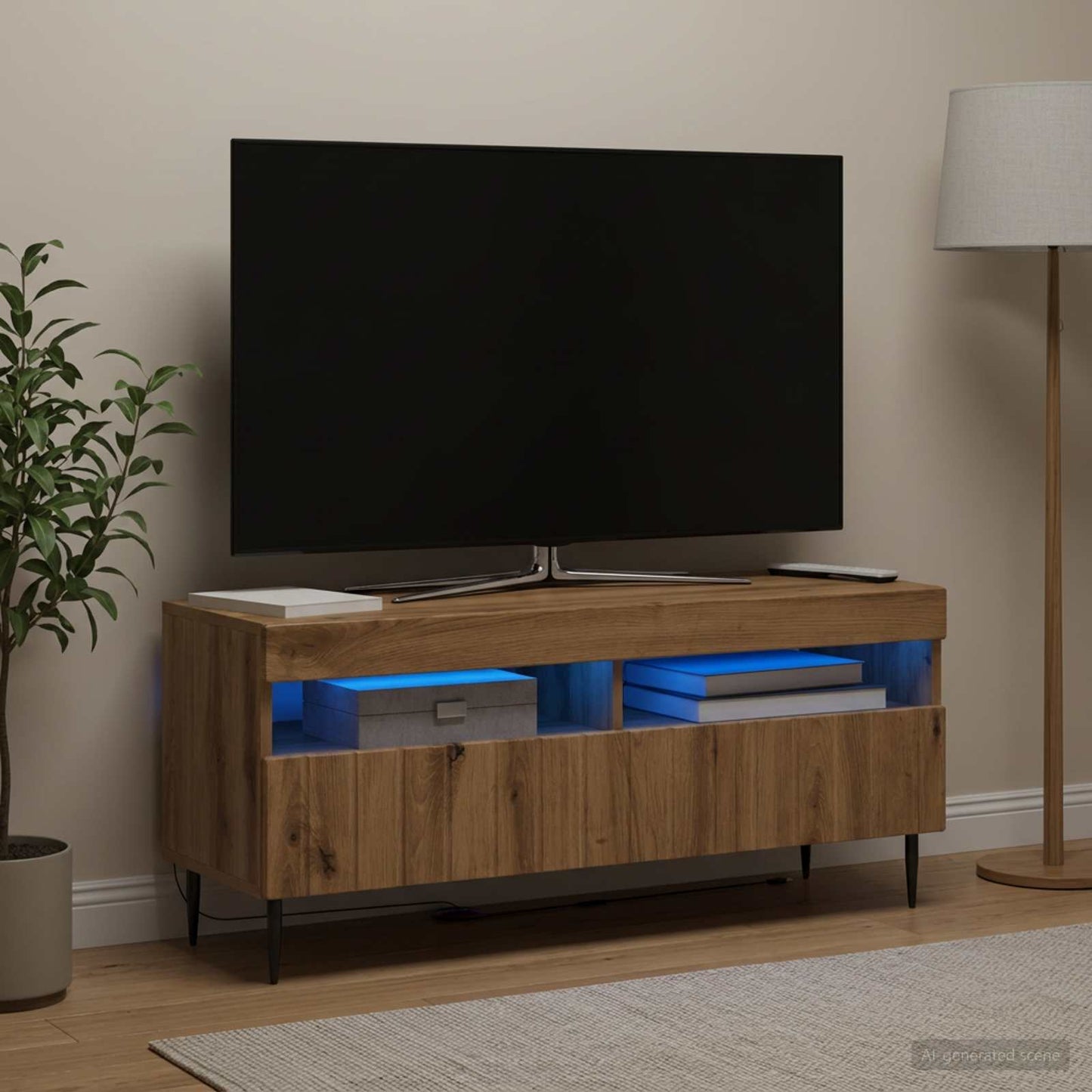 vidaXL LED TV Cabinet Artisan Oak Engineered Wood