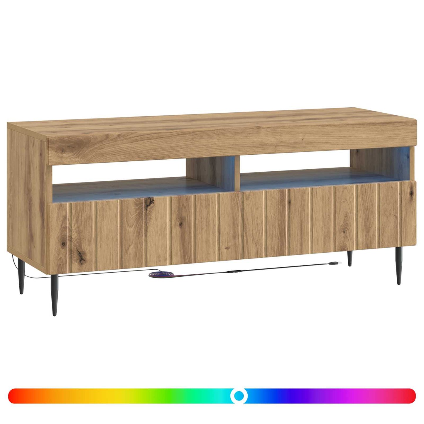 vidaXL LED TV Cabinet Artisan Oak Engineered Wood