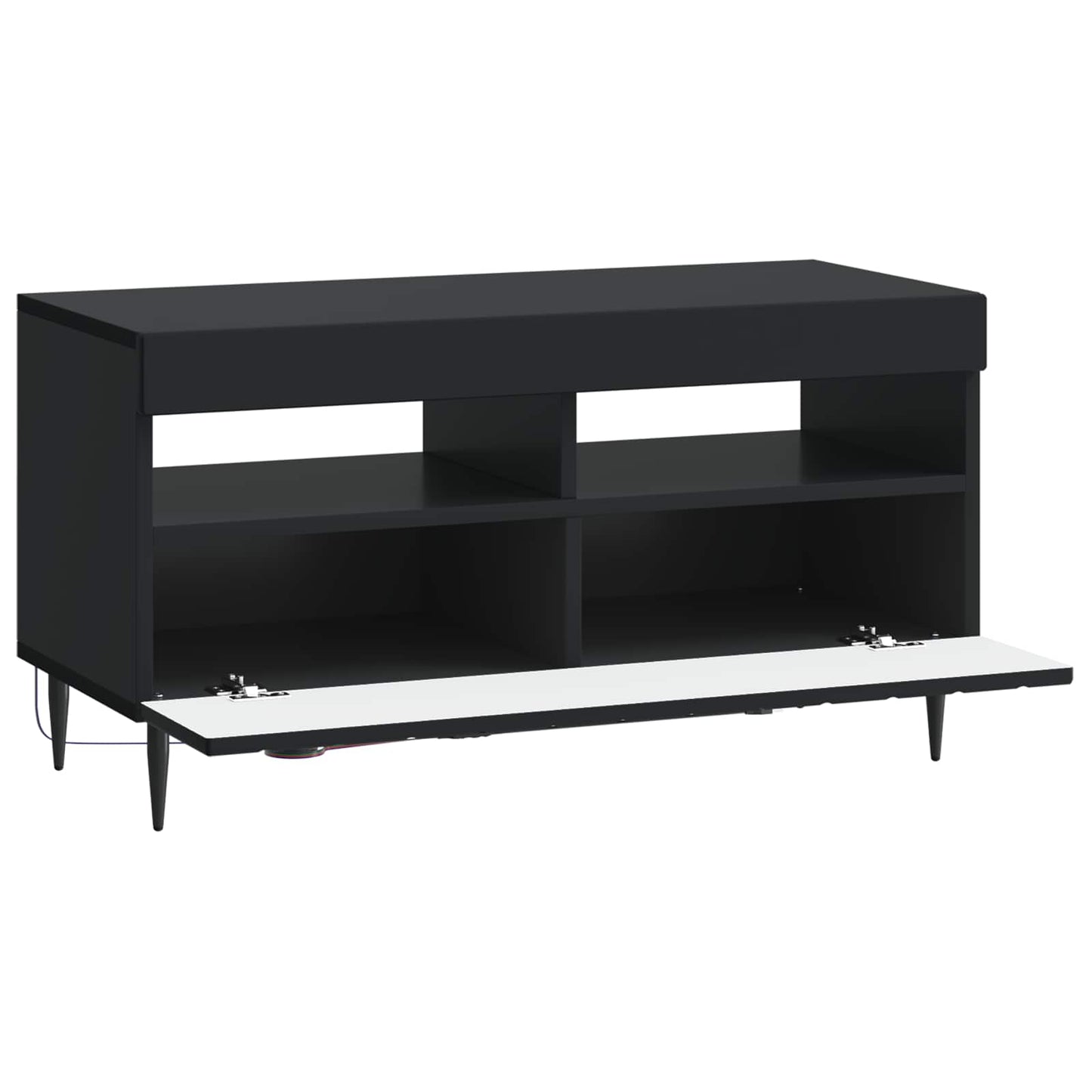 vidaXL LED TV Cabinet Black Engineered Wood