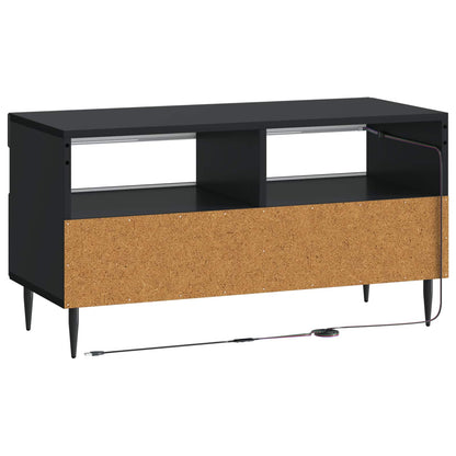 vidaXL LED TV Cabinet Black Engineered Wood