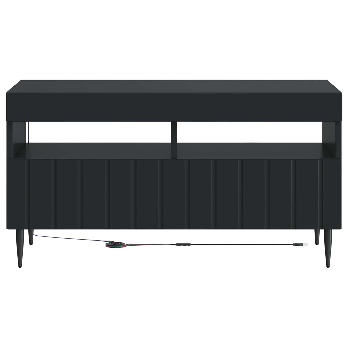 vidaXL LED TV Cabinet Black Engineered Wood