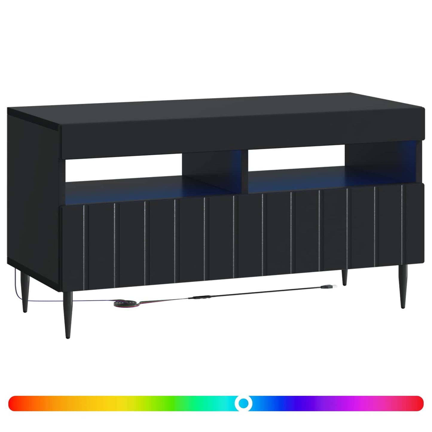 vidaXL LED TV Cabinet Black Engineered Wood