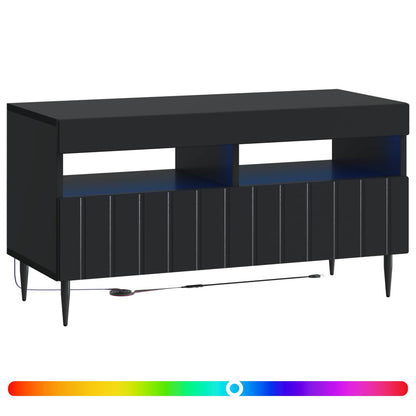 vidaXL LED TV Cabinet Black Engineered Wood