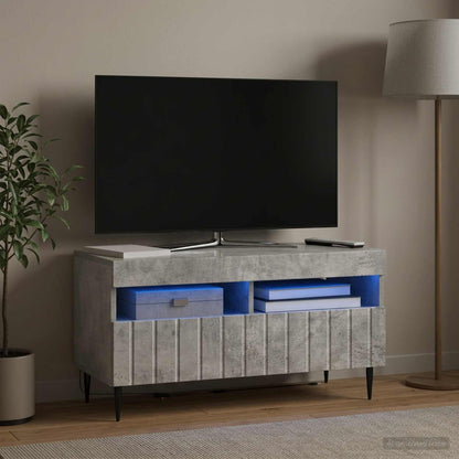 vidaXL LED TV Cabinet Concrete Grey Engineered Wood