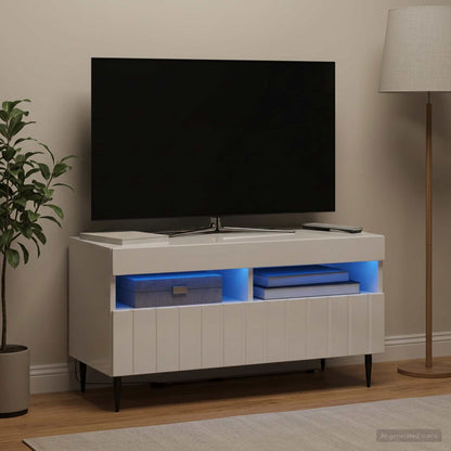 vidaXL LED TV Cabinet High Gloss White Engineered Wood
