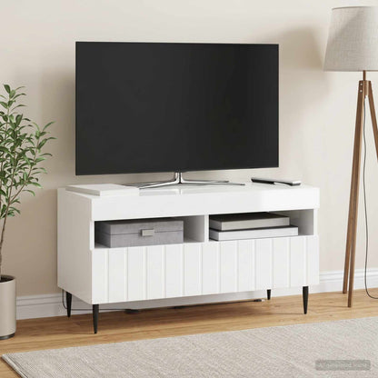vidaXL LED TV Cabinet High Gloss White Engineered Wood