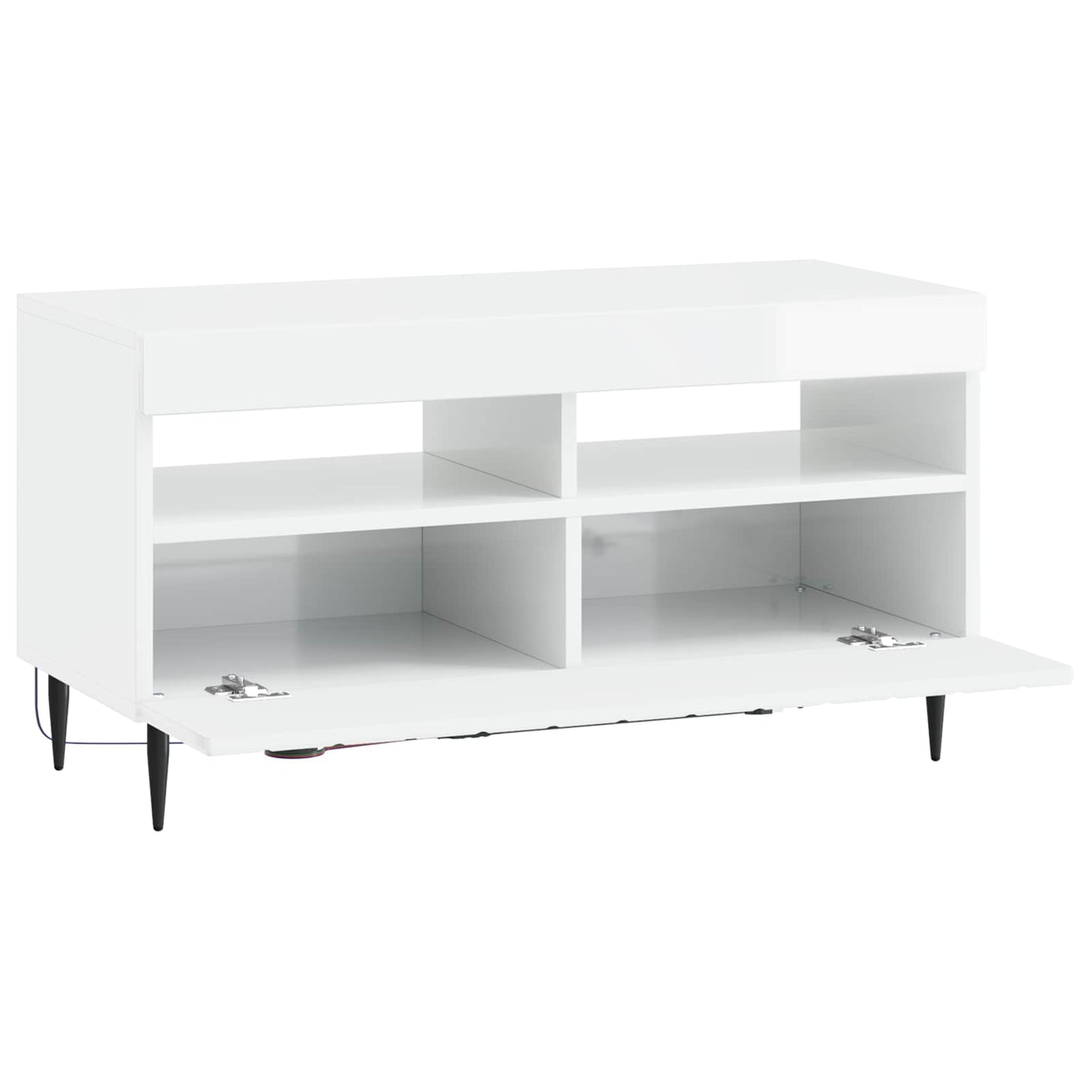 vidaXL LED TV Cabinet High Gloss White Engineered Wood