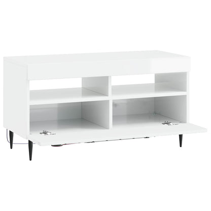 vidaXL LED TV Cabinet High Gloss White Engineered Wood