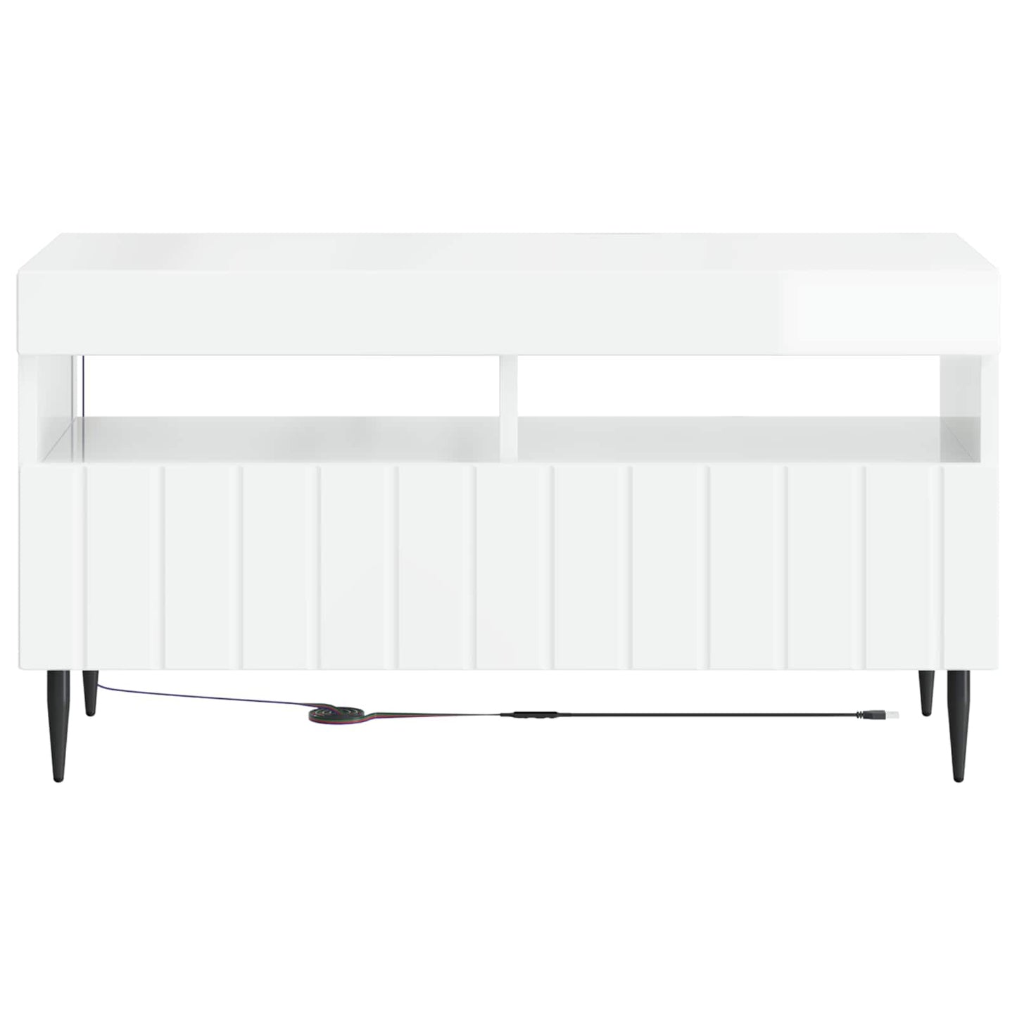vidaXL LED TV Cabinet High Gloss White Engineered Wood