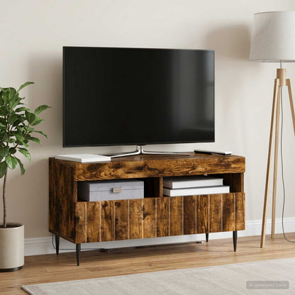 vidaXL LED TV Cabinet Smoked Oak Engineered Wood