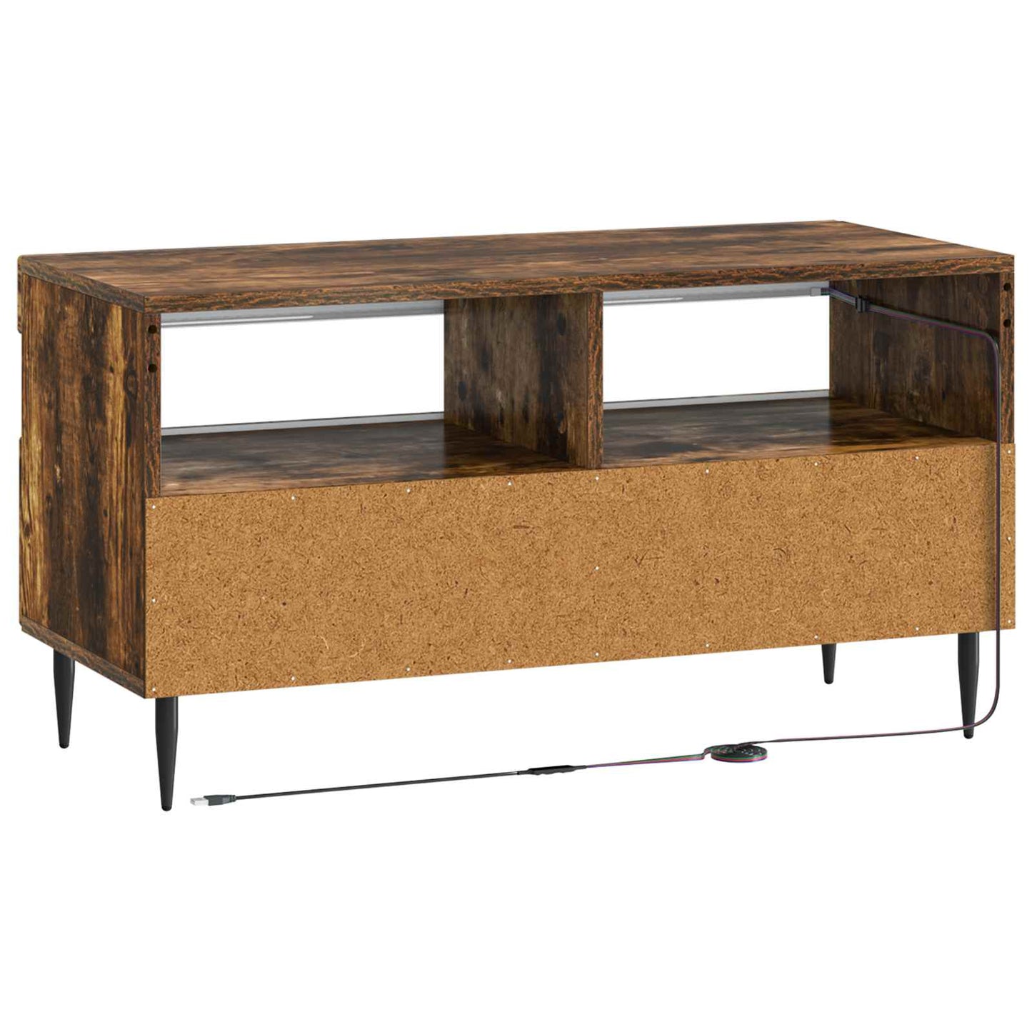 vidaXL LED TV Cabinet Smoked Oak Engineered Wood