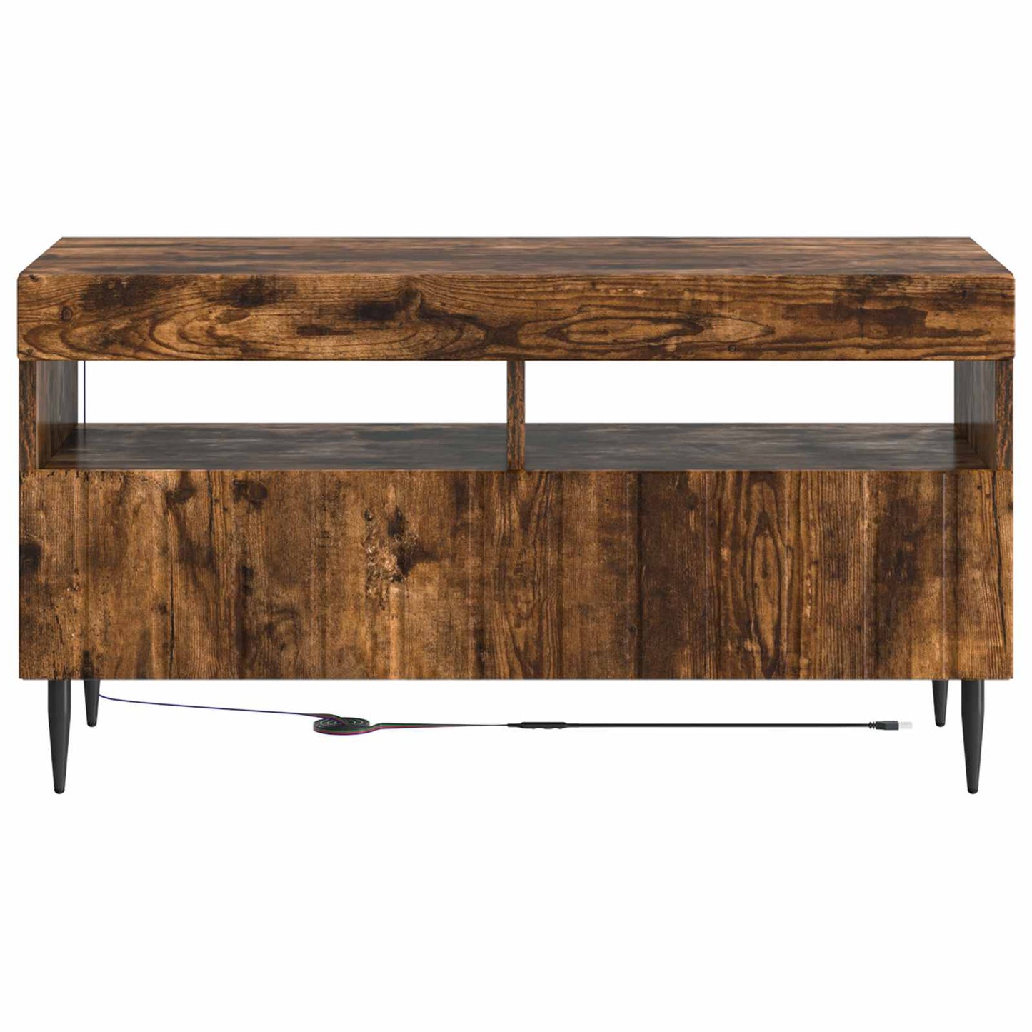 vidaXL LED TV Cabinet Smoked Oak Engineered Wood