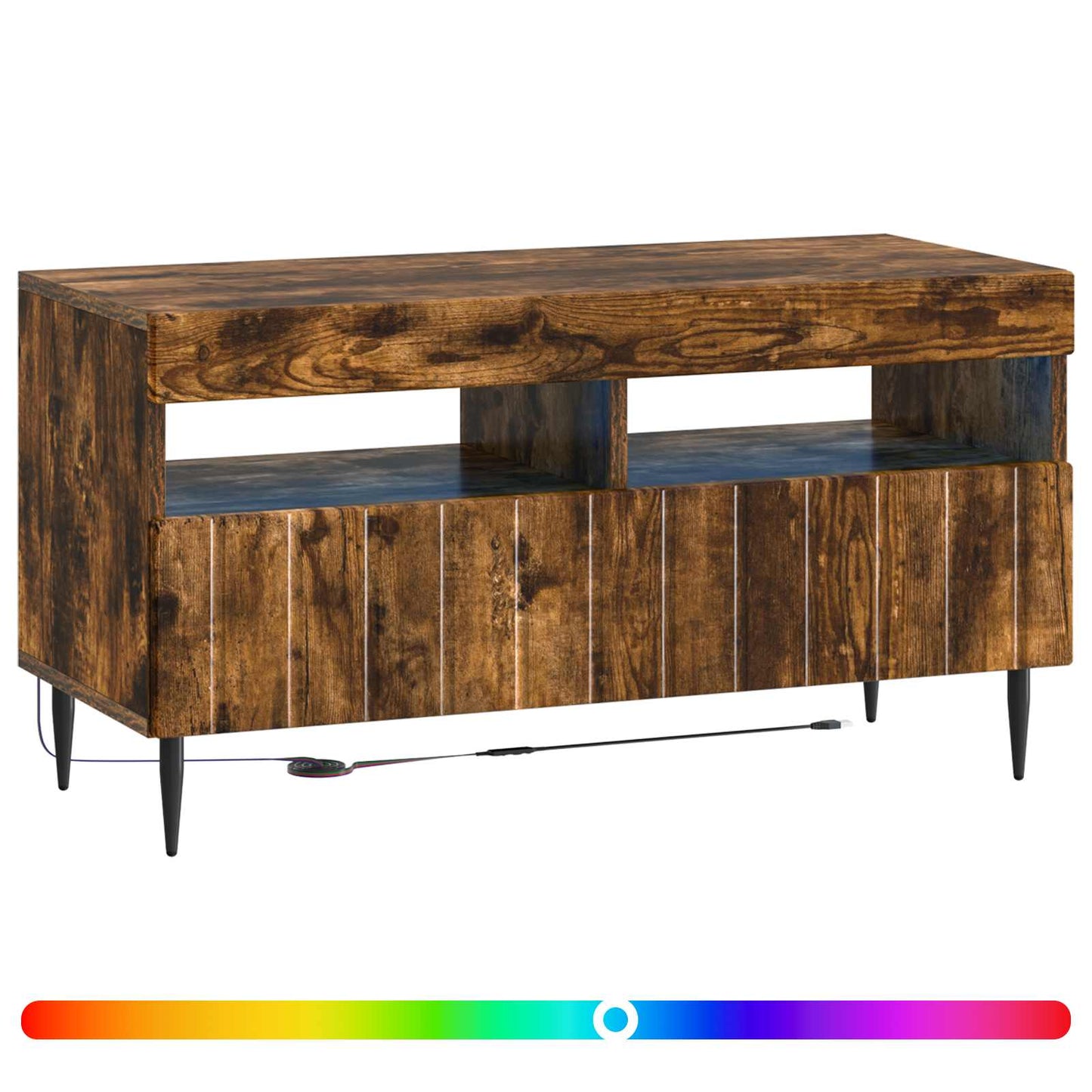 vidaXL LED TV Cabinet Smoked Oak Engineered Wood