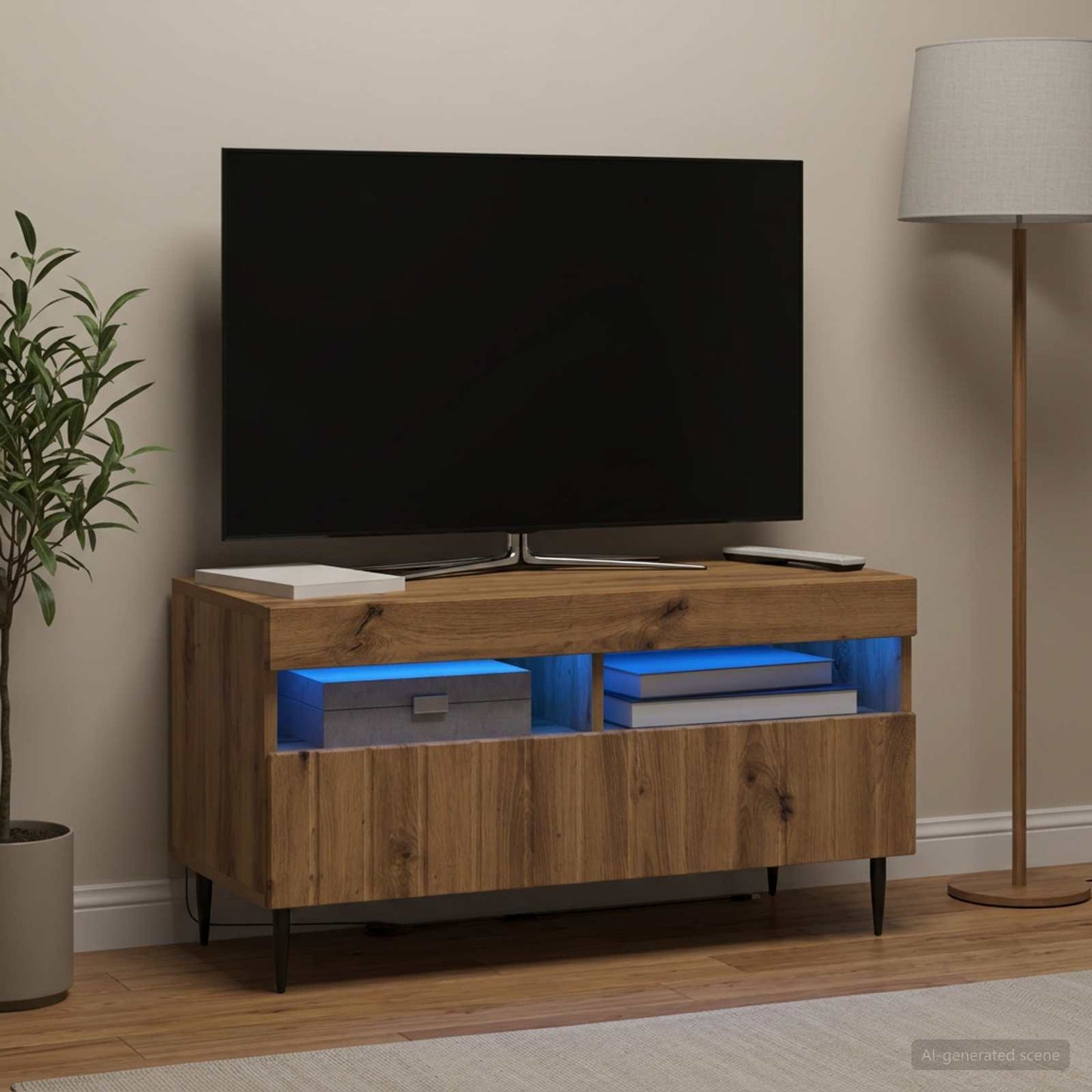 vidaXL LED TV Cabinet Artisan Oak Engineered Wood