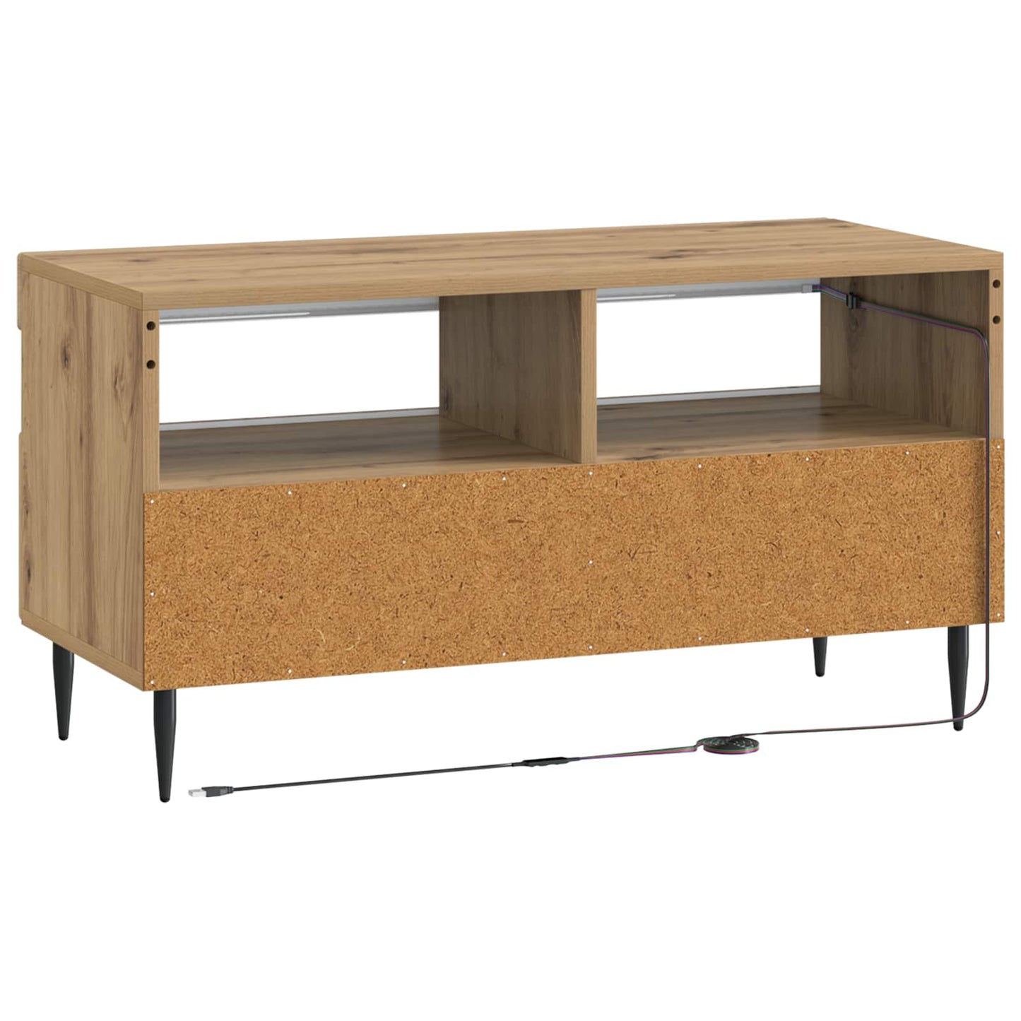 vidaXL LED TV Cabinet Artisan Oak Engineered Wood
