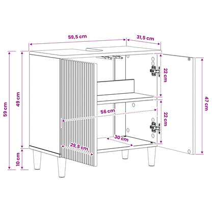vidaXL Bathroom Sink Cabinet ARNHEM Artisan Oak 59.5 x 31.5x 59 cm