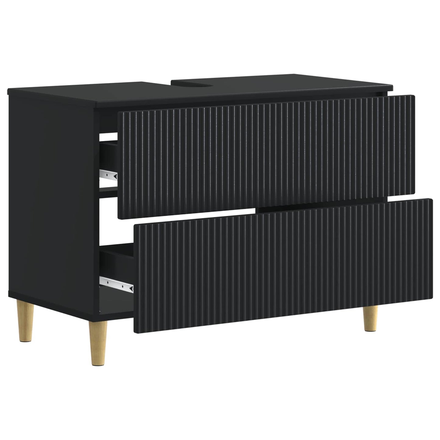 vidaXL Bathroom Sink Cabinet ARNHEM Black 82 x 41x 59 cm