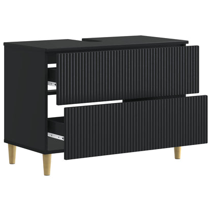 vidaXL Bathroom Sink Cabinet ARNHEM Black 82 x 41x 59 cm
