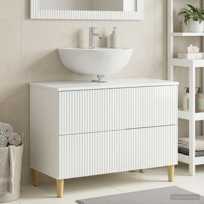 vidaXL Bathroom Sink Cabinet ARNHEM High Gloss White 82 x 41x 59 cm