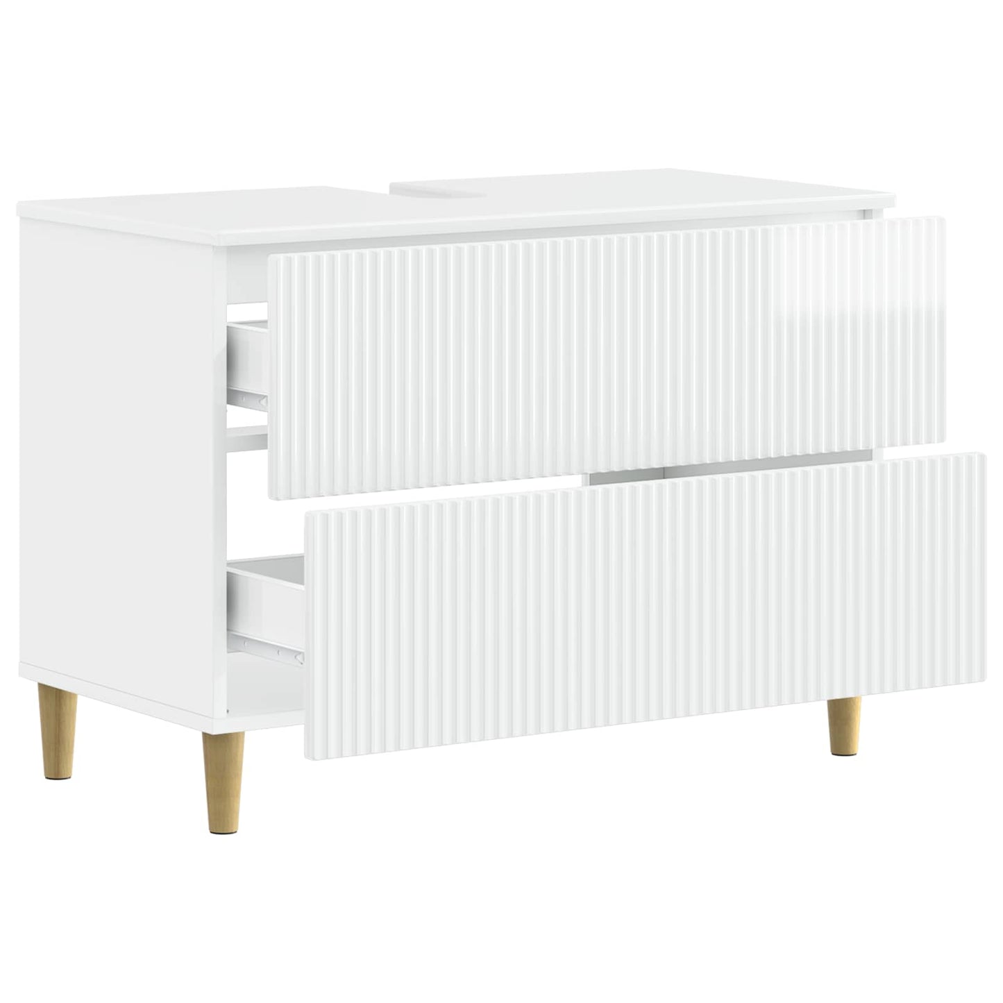 vidaXL Bathroom Sink Cabinet ARNHEM High Gloss White 82 x 41x 59 cm