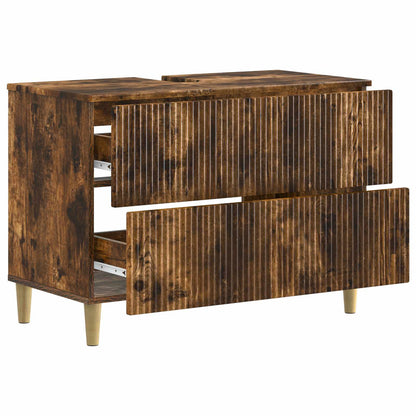 vidaXL Bathroom Sink Cabinet ARNHEM Smoked Oak 82 x 41x 59 cm