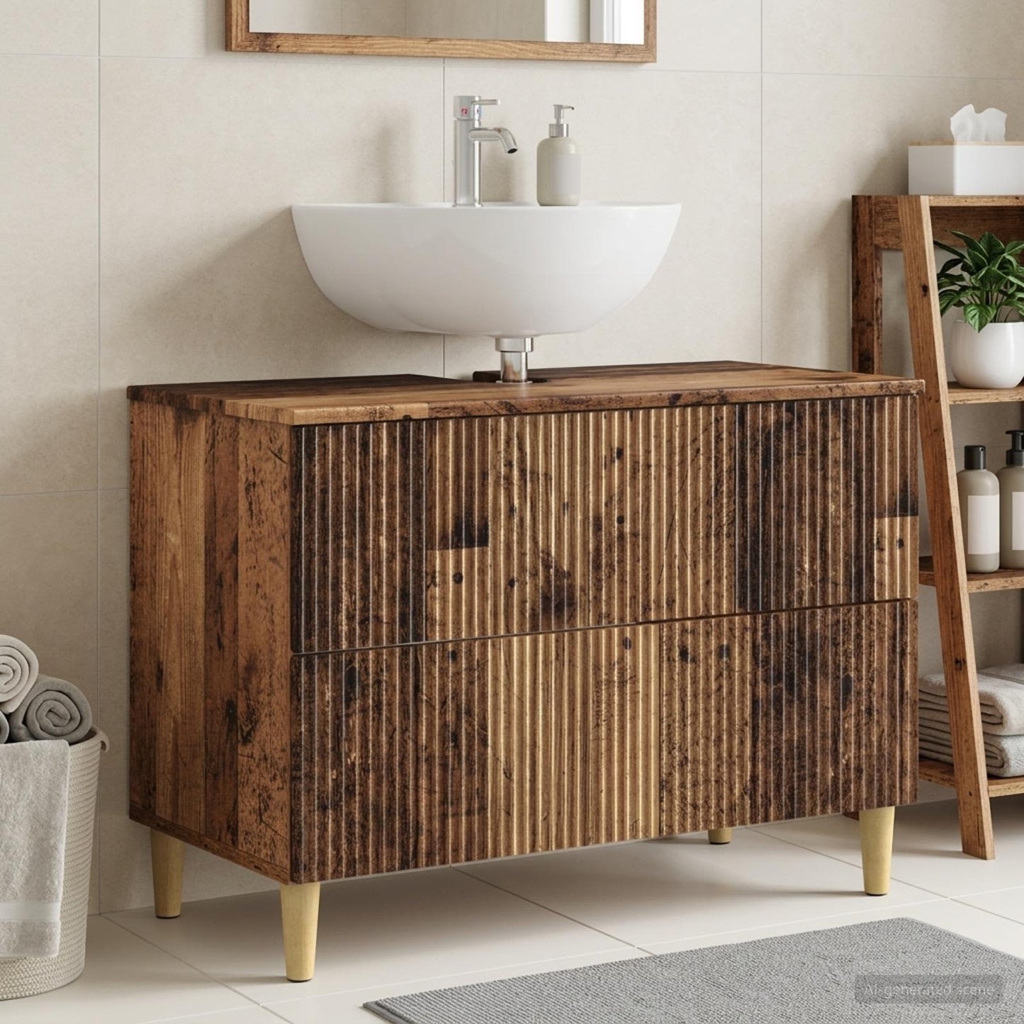 vidaXL Bathroom Sink Cabinet ARNHEM Old Wood 82 x 41x 59 cm